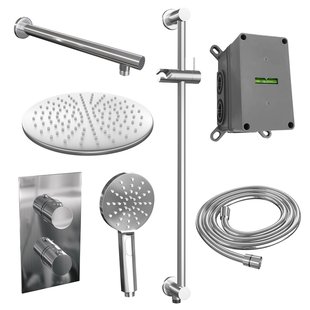 Inbouw Regendouche Set Brauer Chrome Edition Wanduitloop Ronde Hoofddouche 30 cm Met Glijstang en Handdouche 3 Standen