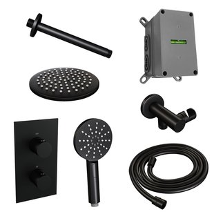 Inbouw Regendouche Set Brauer Black Edition Plafond Uitloop Ronde Hoofddouche 20 cm Met Handdouche 3 Standen Mat Zwart Inbouw Regendouche Set Brauer Black Edition Plafond Uitloop Ronde Hoofddouche 20 cm Met Handdouche 3 Standen Mat Zwart