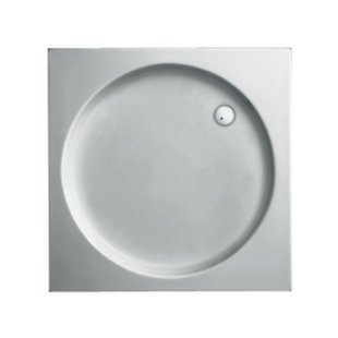 Douchebak Plieger Luxury Kunststof Acryl Vierkant Met Ronde Inzet 90x90x18.5cm Wit Douchebak Plieger Luxury Kunststof Acryl Vierkant Met Ronde Inzet 90x90x18.5cm Wit