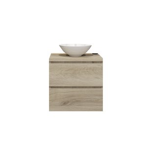 Badkamermeubelset Gliss Zeus 60 cm Licht Grijs Eiken Met Waskom