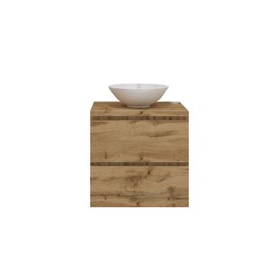 Badkamermeubelset Gliss Zeus 60 cm Natuur Eiken Met Waskom