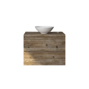 Badkamermeubelset Gliss Zeus 80 cm Donker Grenen Met Waskom