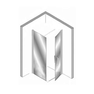 Douchecabine Plieger Panorama 6mm 100x90x200cm (Douchewand en Draaideur) Chroom