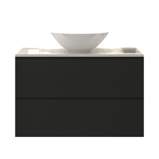 Badkamermeubelset Gliss Zeus 90 cm Mat Zwart Met Waskom