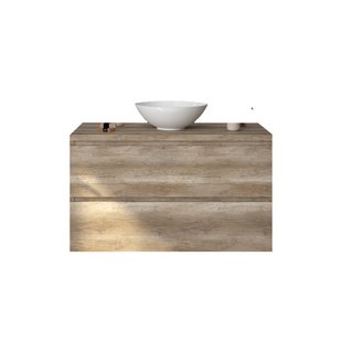 Badkamermeubelset Gliss Zeus 100 cm Oud Grijs Eiken Met Waskom