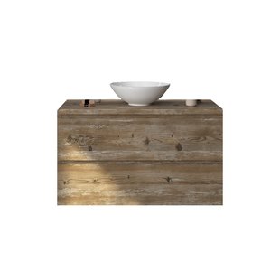 Badkamermeubelset Gliss Zeus 100 cm Donker Grenen Met Waskom