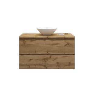 Badkamermeubelset Gliss Zeus 100 cm Rustiek Eiken Met Waskom