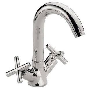Keukenkraan Plieger Cross 1-Gats met Draaibare Uitloop en Kruisgrepen Chroom