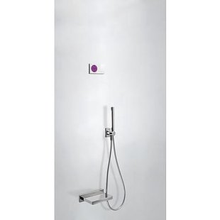 Tres electronische digitale bad inbouwthermostaat met handdouche en baduitloop chroom 09286556