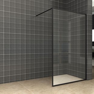 Inloopdouche BWS Vidrios 120x200 cm 10 mm Met Stabilisatiestang NANO Mat Zwart