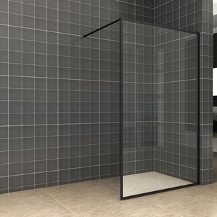 Inloopdouche BWS Vidrios 110x200 cm 10 mm Met Stabilisatiestang NANO Mat Zwart