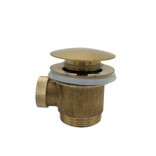 Badafvoer BWS Clickwaste 5/4 Voor Vrijstaand Bad Geborsteld Messing Goud