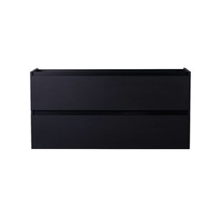 Wastafelmeubel BWS Maia Onderkast Zonder Topblad 120 cm 2 Laden + 1 Uitsparing Mat Zwart