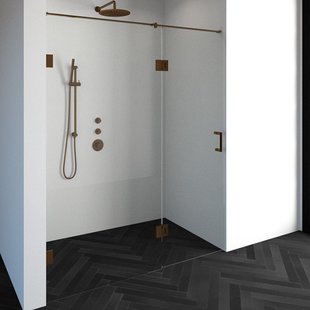 Nisdeur Compleet Just Creating Profielloos 2-Delig (Draaideur Bevestigd op Inloopwand) 170x200 cm 100/70 Koper