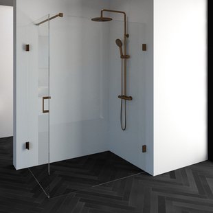 Douchecabine Compleet Just Creating 2-Delig Profielloos 140x90 cm Koper