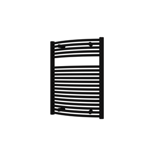 Designradiator BWS Odro Gebogen met Zijaansluiting 76,4x58,5 cm 528 Watt Mat Zwart