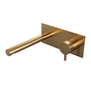 Inbouw Wastafelmengkraan Brauer Gold Edition Coldstart Rechte Uitloop Korte Ronde Hendel Rechts Geborsteld Goud PVD Met Afdekplaat Inbouw Wastafelmengkraan Brauer Gold Edition Coldstart Rechte Uitloop Korte Ronde Hendel Rechts Geborsteld Goud PVD Met Afdekplaat