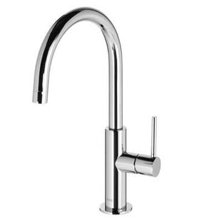 Wastafelmengkraan Tres Study Exclusive 32,4 cm met Hendel Uitloop Gebogen Rond Chroom