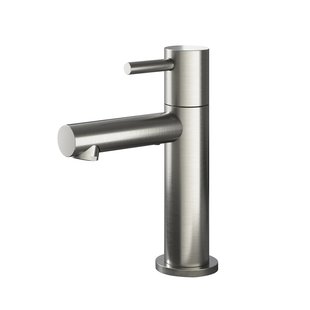 Fonteinkraan Hotbath Cobber 1-hendel Recht 14.8 cm Rond Geborsteld Nikkel