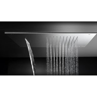 Hoofddouche Hotbath Mate inbouw met cascade vierkant RVS Look