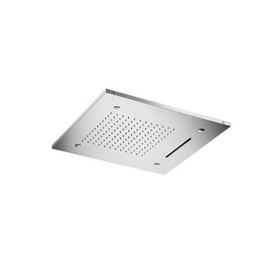 Hoofddouche Hotbath Mate 50x50 cm Triple Inbouw LED Geborsteld Nikkel