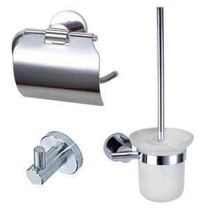 Complete toiletset Best Design Rome Metaal/Glas Complete toiletset Best Design Rome Metaal/Glas