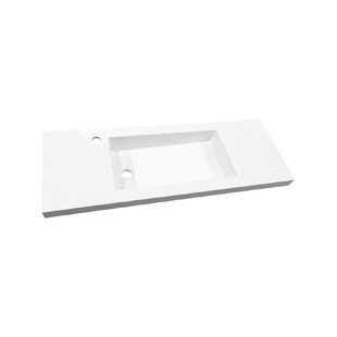 Wastafel Best Design Slim 120x35x5 cm Hoogglans Wit (met 1 kraangat)