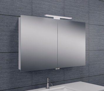 Spiegelkast Wiesbaden met Led Verlichting 100x60 Aluminium