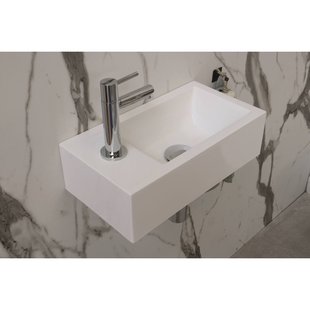 INK Fontein Contra Polystone Inclusief Kraangat Links Cilinder Mat Wit 40x22x10 cm