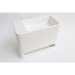 INK Fontein Hangar Polystone Zonder Kraangat Links Glans Wit 40x22x30 cm