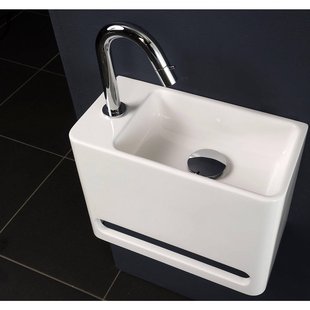 INK Fontein Hangar Polystone Inclusief Kraangat Links Glans Wit 40x22x30 cm