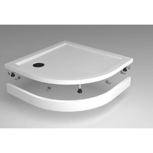 Voorzetpaneel met Poten Wiesbaden 10 cm Hoog tbv 1/4 ronde 90x90 cm Douchebak Acryl Wit