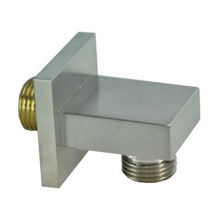 Wiesbaden Rombo Doucheaansluiting Muur Vierkant 1/2 RVS Look