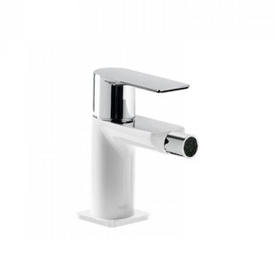 Bidetmengkraan Tres Loft Colors 1-Hendel Bidet Uitloop Recht 8 cm Rond Wit Chroom