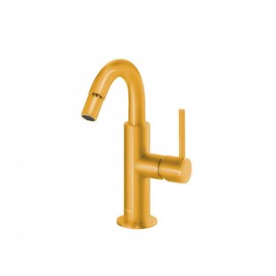 Bidetmengkraan Tres Study Exclusive Hendel Uitloop Gebogen 16,5 cm Rond Amber Geel