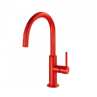 Wastafelmengkraan Tres Study Exclusive 32,4 cm met Hendel Uitloop Gebogen Rond Rood