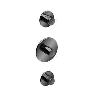 Douchethermostaat Hotbath Cobber Inbouw 2 Stopkranen Zwart Chroom (excl. inbouwdeel)