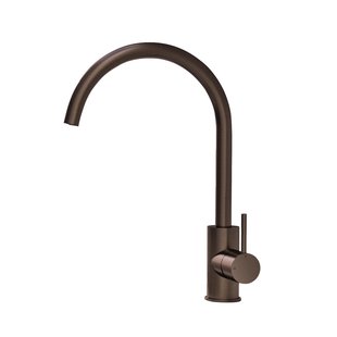 Keukenmengkraan Hotbath Cobber 1-hendel 36 cm Draaibare Uitloop Verouderd Messing Living Colours