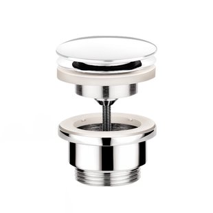 Clickwaste Hotbath Cobber Afvoerplug met Schroef Rond Mat Wit