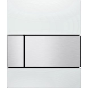 Urinoir Bedieningsplaat TECE Square Glas Wit 10,4x12,4 cm (met RVS toetsen)
