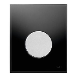 Urinoir Bedieningsplaat TECE Loop Glas Zwart 10,4x12,4 cm (met mat chromen toets)