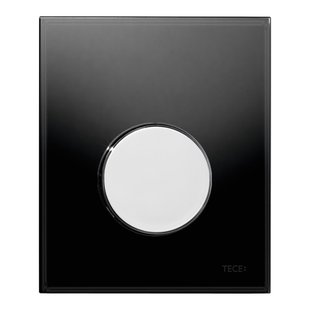 Urinoir Bedieningsplaat TECE Loop Glas Zwart 10,4x12,4 cm (met glanzend chromen toets)