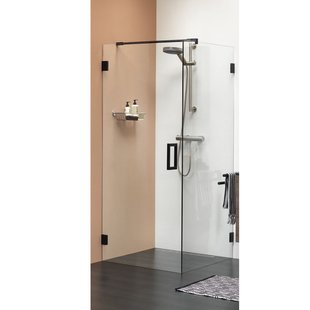 Zijwand Sealskin &apos;I AM&apos; 90x200 Mat zwart Helder Antikalk (voor comb. met swingdeur)