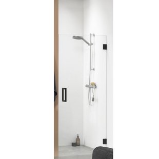 Nisdeur by Sealskin &apos;I AM&apos; 70x200 cm Mat Zwart Helder Glas Antikalk