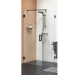 Douchecabine by Sealskin &apos;I AM&apos; 90x90 cm Mat zwart Helder glas + Antikalk