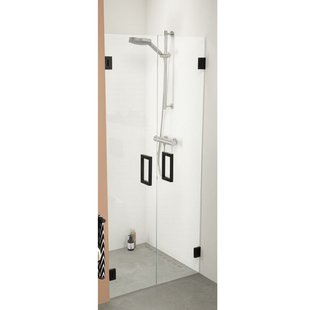 Nisdeur by Sealskin &apos;i AM&apos; 80x200 cm Pendeldeuren Mat Zwart Helder Glas Antikalk