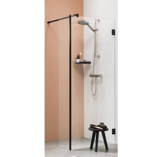 Inloopdouche by Sealskin &apos;I AM&apos; Type A1 100x200 cm Mat zwart Helder Antikalk + Zijdeel 30x200 cm