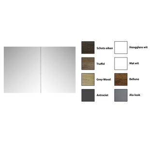 Spiegelkast Sanicare Qlassics 80 cm 2 Deuren Grey-Wood Spiegelkast Sanicare Qlassics 80 cm 2 Deuren Grey-Wood