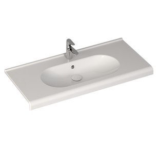 Wastafel Sanicare Q9 Inclusief Kraangat en Overloop 65x47 cm Keramisch Wit (exclusief meubel)