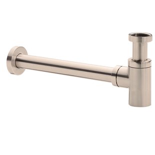 BWS Luxe Bekersifon 5/4 met Muurbuis en Rozet Rond RVS Look